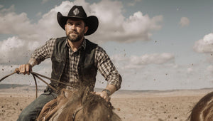 hardworking cowboy riding a horse